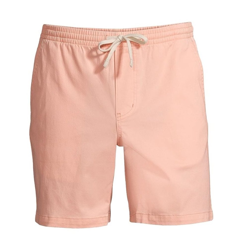 NWT Lands' End Men 7" Comfort Knockabout Crisp Peach Deck Shorts Sz L $60 FF256